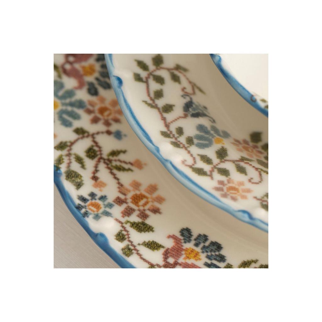 Vintage Porcelain 48 Piece Dinner Set For 12 Persons Blue