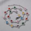 Luxury Heart-shaped Cz Chain With Candy Color Brass Lovely Colored Necklace For Wedding Parties And Gifts