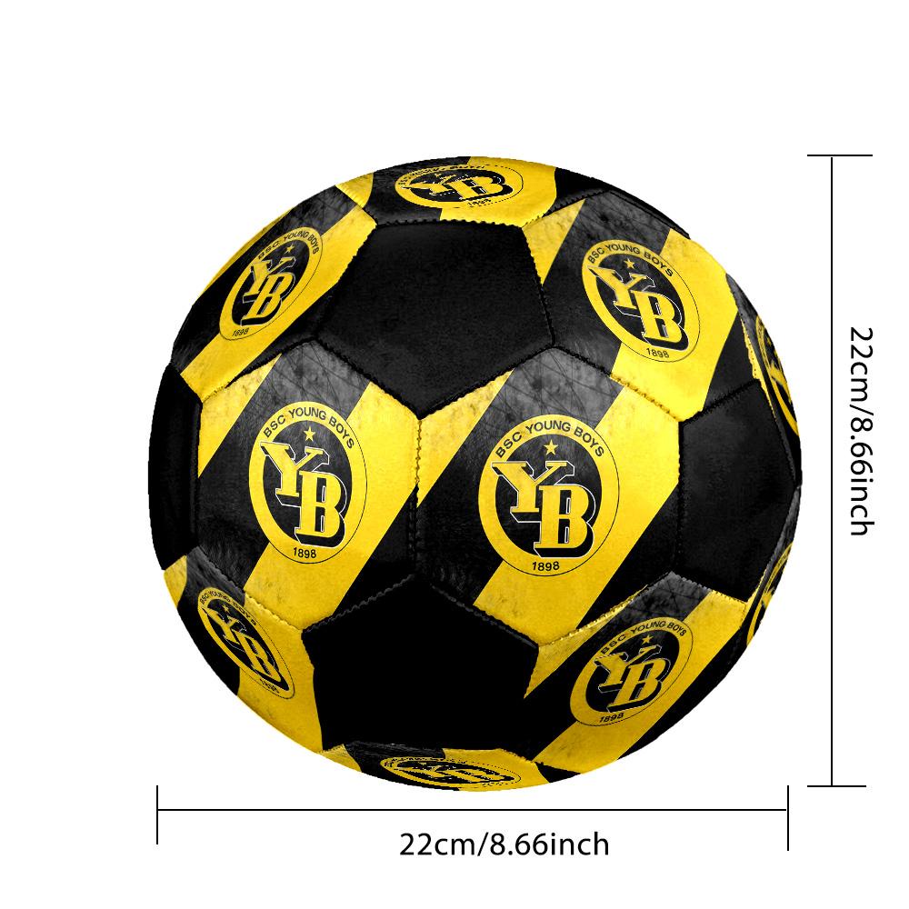 BSC Young Boys Pallone da Calcio Colorato Per Tutte le Età Cucito a Macchina PVC Pronto per la Competizione Resistente Ad Alto Rimbalzo.TAGLIA5