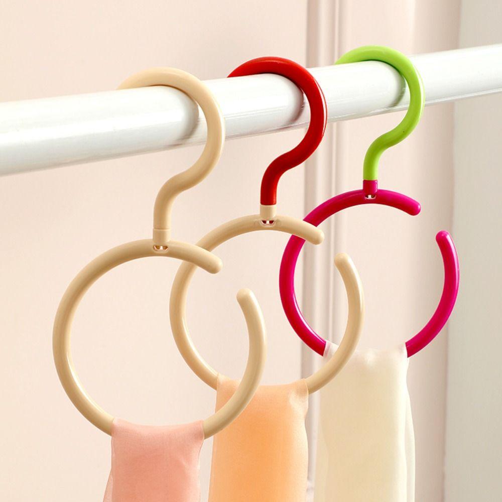 Gifts Dopamine Clothes Hanger Portable Multifunctional Bedroom Scarf Racks Rotatable Round Scarf Tie Display Rack