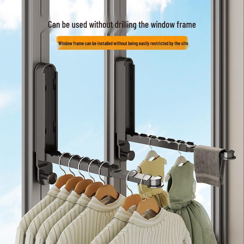 Retractable Wall-Mounted Clothes Drying Rack for Balcony