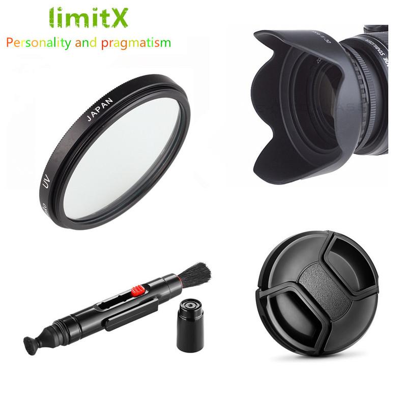 UV Filter Lens Hood Cap + Cleaning Pen for Sony H400 HX350 HX300 DSC-H400 DSC-HX350 DSC-HX300 Camera H400