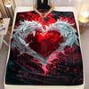 Lightweight Love Wings Flannel Blanket Suitable for Bed, Office, Home, Camping, Cozy Warmth, Sofa, Halloween and Christmas