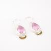 Morganite Gemstone 925 Sterling Silver Jewelry Handmade Two Tone Earrings 1.5" EE-162-11