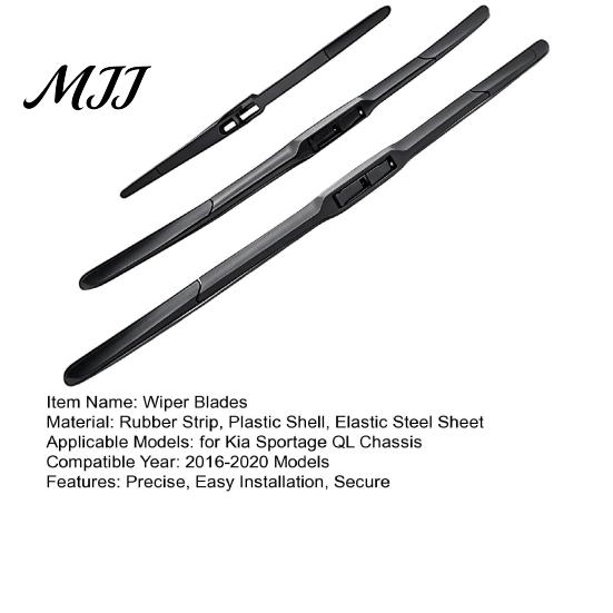 Easy Installation Wiper Blades 3 Pcs 26" 16" 11" Windshield Replacement for Kia Sportage Weather Resistant Set 2016 2017 2018 2019 2020, All
