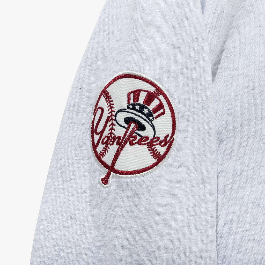 New Era SS25 MLB New York Yankees Logo Lettera Girocollo Pullover Manica Lunga Felpa Felpa Unisex Grigio 14536464