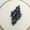 Iron On Rhinestone Floral Applique Handmade Glass Beaded Patch for Wedding Bridal Dress DIY Accessory