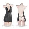 Domila Sexy Underwear Shiny Nightclub Hot Back Hollowed Out Temptation Sexy Pajamas Uniform Passion Free Cover