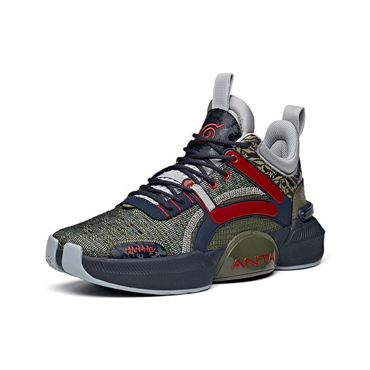 Anta Buty koszykarskie Naruto X Kakashi Low Top Męskie Sneakersy Oliwkowozielone 112121615S-3