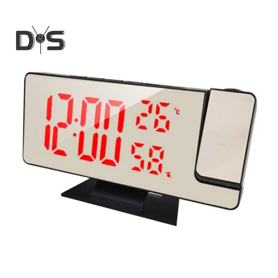 

Светодиодный цифровой будильник с большим экраном, многоцелевой проектор в формате 12/24 часа, потолочные часы с дисплеем времени и температуры красный
