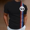 Men's 3D Printed Novelty T-Shirt - Casual Round Neck, Short Sleeve, Polyester, Machine Washable - Unique Plaid Design