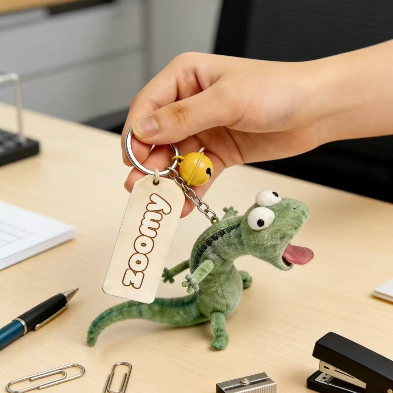 

New Funny Mint Green Lizard Plush Toy Cute Doll Keychain Anime Hanging Ornament Pendant Accessory Gift зелёный