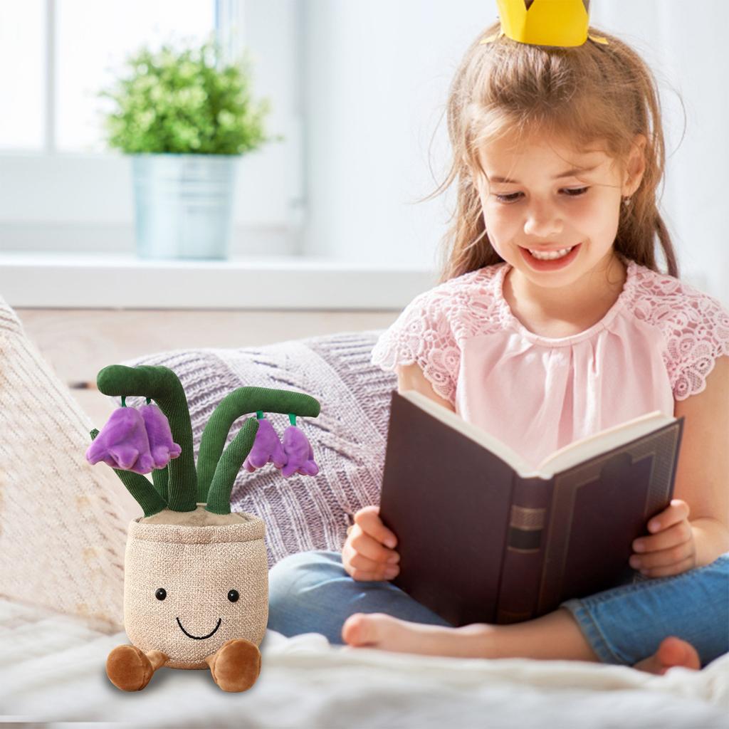 Almohada de peluche con forma de flor, maceta de 12 pulgadas, juguete de peluche suave y amigable para niños.