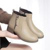 Winter New Women's Cotton Shoes Casual Flat Heel with Velvet Short Boots Women's Shoes Wool Cotton Leather Shoes