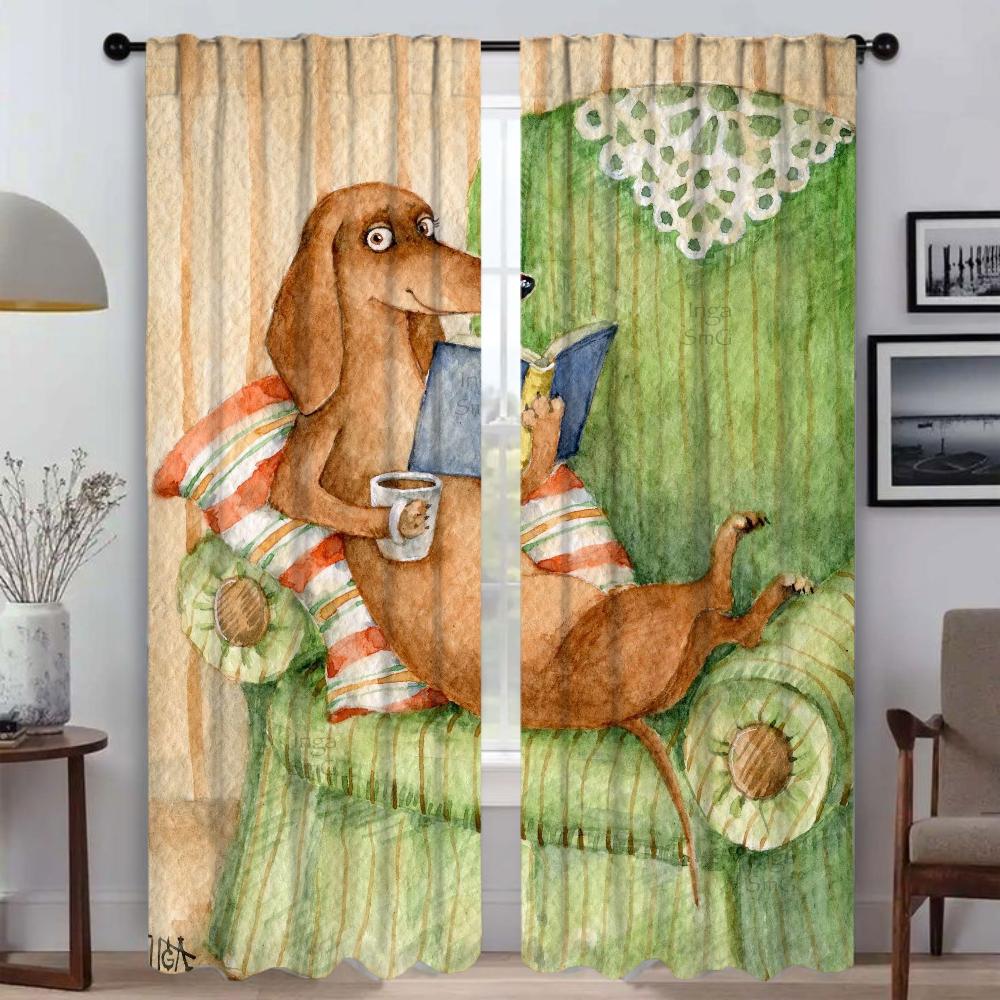 

Такса Оконная Штора для Комнаты 2 Панельные Современные Шторы Для Гостиной Оттенки Домашний Интерьер Шторы Разделительная Тюль для Спальни W50xH70cmx2pcs-CL