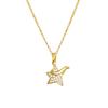 The Little Prince 18K Gold Star Necklace with Zircon, Elegant Star-Shaped Clavicle Chain for Women