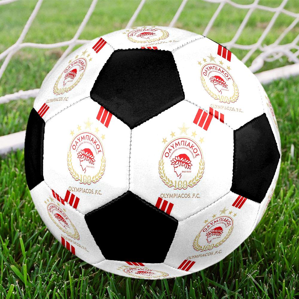 1Pz Pallone da calcio Olympiacos taglia 5 Pallone da calcio indoor Praha Colorato Per tutte le età Cucito a macchina PVC Pronto per la competizione Resistente Alta elasticità