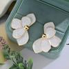 1 Pair Stud Earrings 3D Layered Petal Design Lightweight Alloy Ear Studs French Style Daily Wear Jewelry Gift