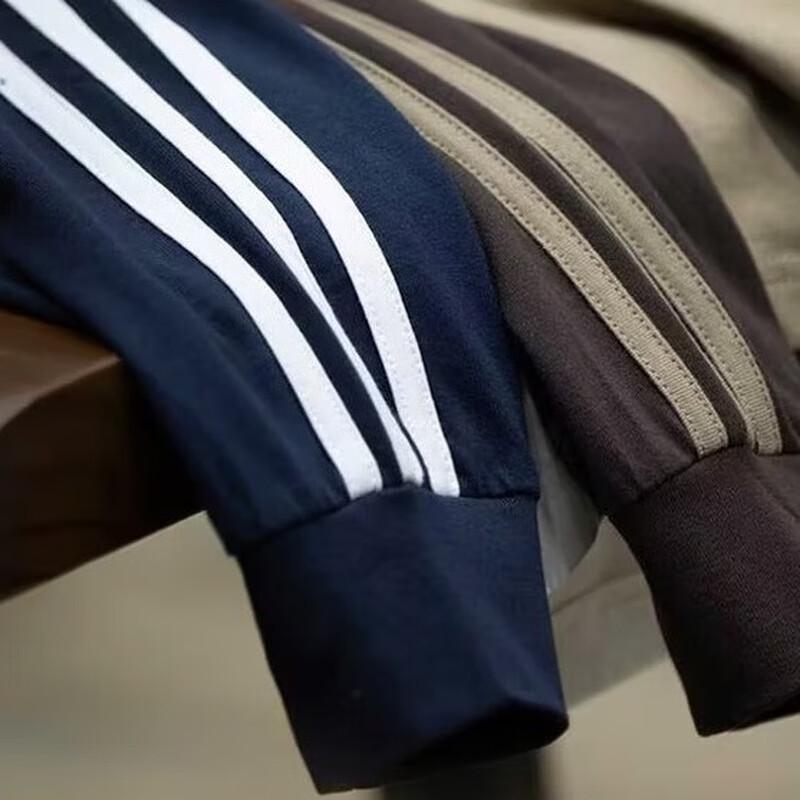 JEEP SPIRIT Men's Striped Round Neck Long Sleeve T-Shirt