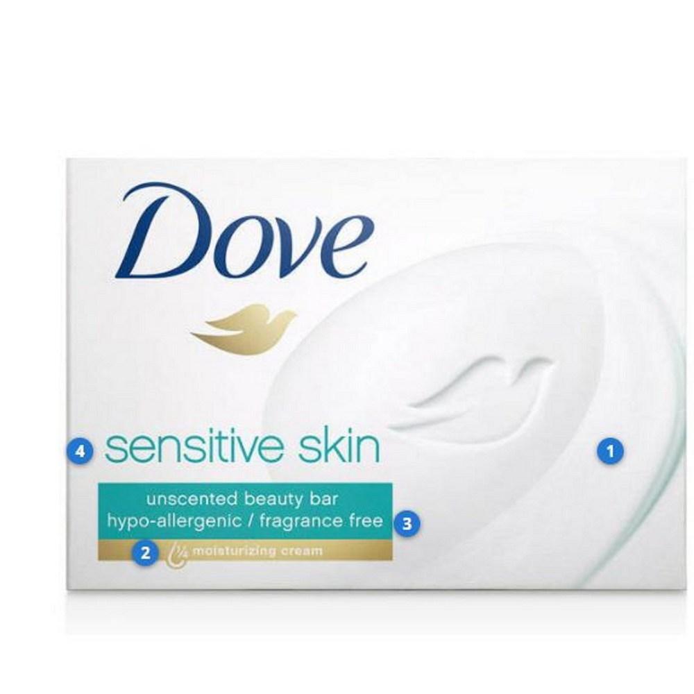 

США Dove Sensitive Bar 106 г, 16 шт.