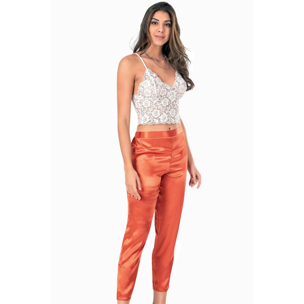 Dame tau stropp Bralette sateng bukser Pysjamas sett topp og bunn nattkjole