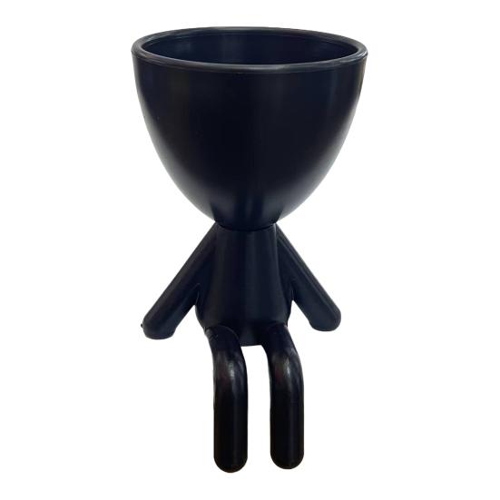 3D Printed Sitting Human Figure Succulents Planter, 2-in-1 Desktop Pot & Decor Ornament, Matte Finish One-Piece Craft, Compact Size for Small Green