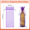 30pcs Organza Wine Bags 14x37cm Wine Bottle Gift Bags Pouches Wine Wrapping Bags for Bottle Wrap Christmas Wedding Party Decor