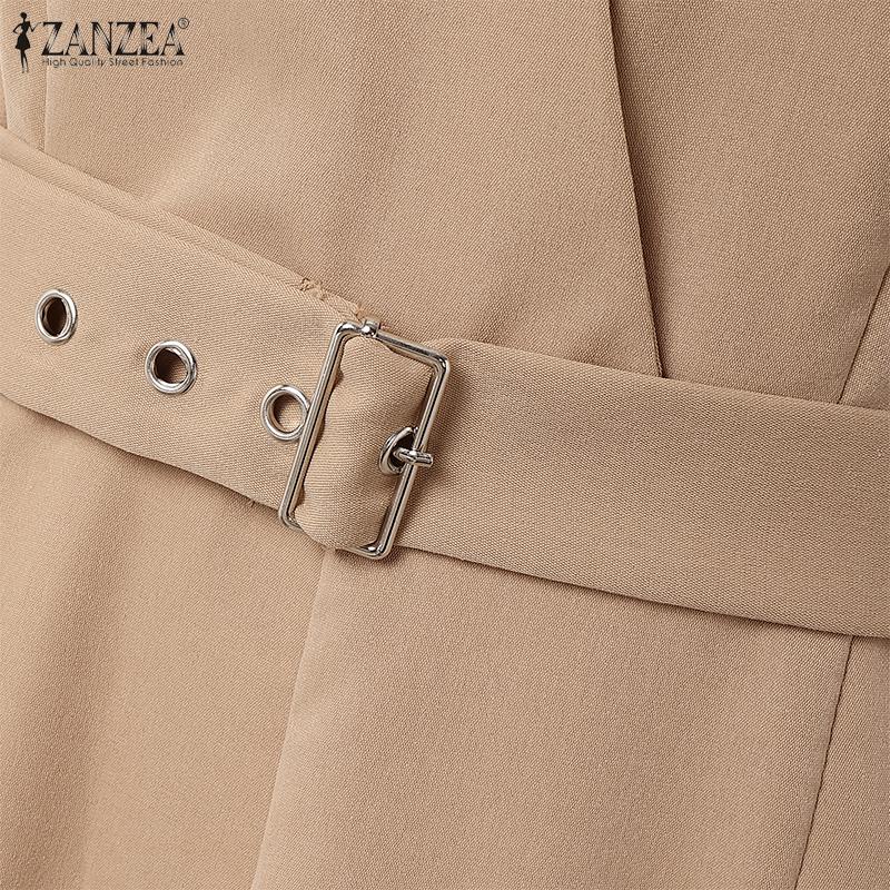 ZANZEA Salopete Casual de Vară cu Mânecă Scurtă și Picior Larg pentru Femei