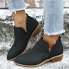 Women's Ankle V Cut Short Boots, Hollow Out Chunky Heel Pointed Toe Shoes, Women's Footwear