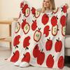 Hemmed Flannel Throw Blanket | Apple Series - Soft, Cozy & Warm, Festive Home Decor for Halloween & Christmas, Gentle for Bed, Couch, Living Room