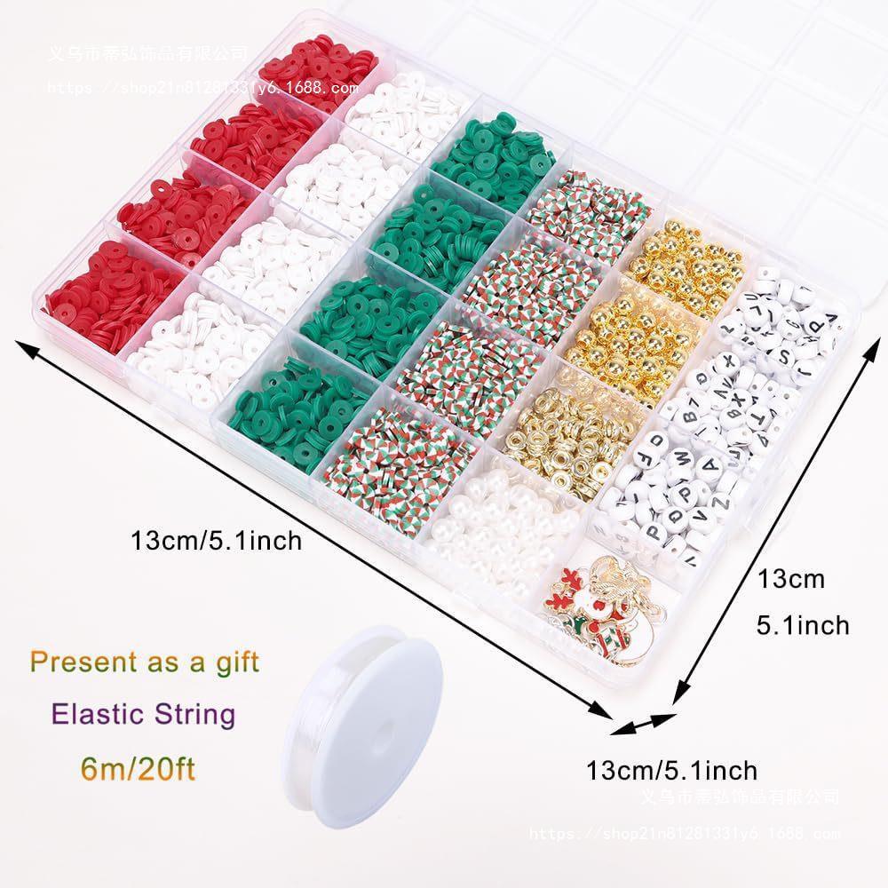 Diy Children'S Christmas Bracelet Necklace Multicolor Clay Bead Letter Bead Spacer, Jewelry Accessories Set
