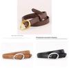 True Leather Womens Belt With Geometric Buckle For Casual Jeans Styling