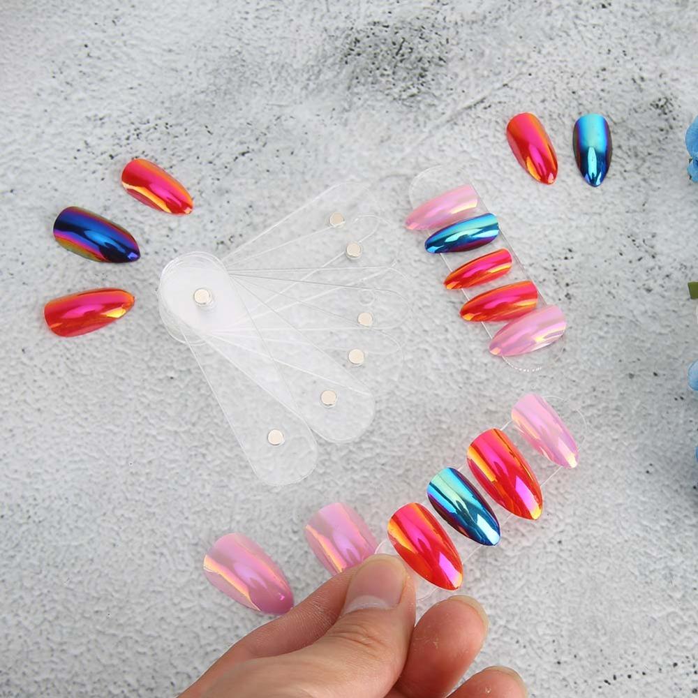 10PCS Magnetic Magnetic Nail Holder Clear Design Acrylic Strip Display  Manicure Practice
