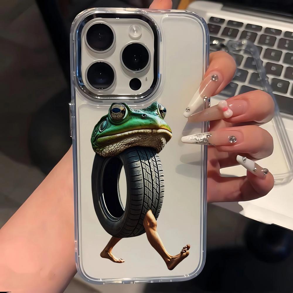 

ITALIANO BRAINROT Animal Electroplated Lens Frame Clear Phone Case for iPhone 17 Air 16 15 14 13 12 11 Pro Max XS Max X Cover iPhone 12 Pro