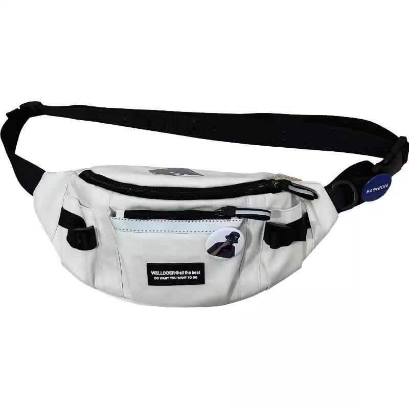 Japanese Workwear Style Messenger Bag: Versatile Men's Waist, Shoulder, & Chest Bag for Sport, Cycling & Casual Use