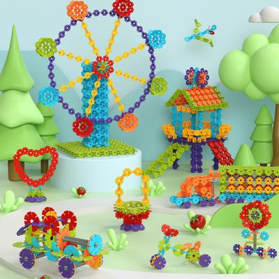 3.0 Floco de Neve Com Eixo Bloco de Montar Infantil Splicing Brinquedos Educativos de Plástico Presentes para Meninos e Meninas