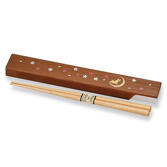 Mitani Yamanaka Lacquerware Chopsticks Brown 18cm Yamanaka Lacquerware Chopstick & Case Set Moon Rab 18cm - B07NQV6K67