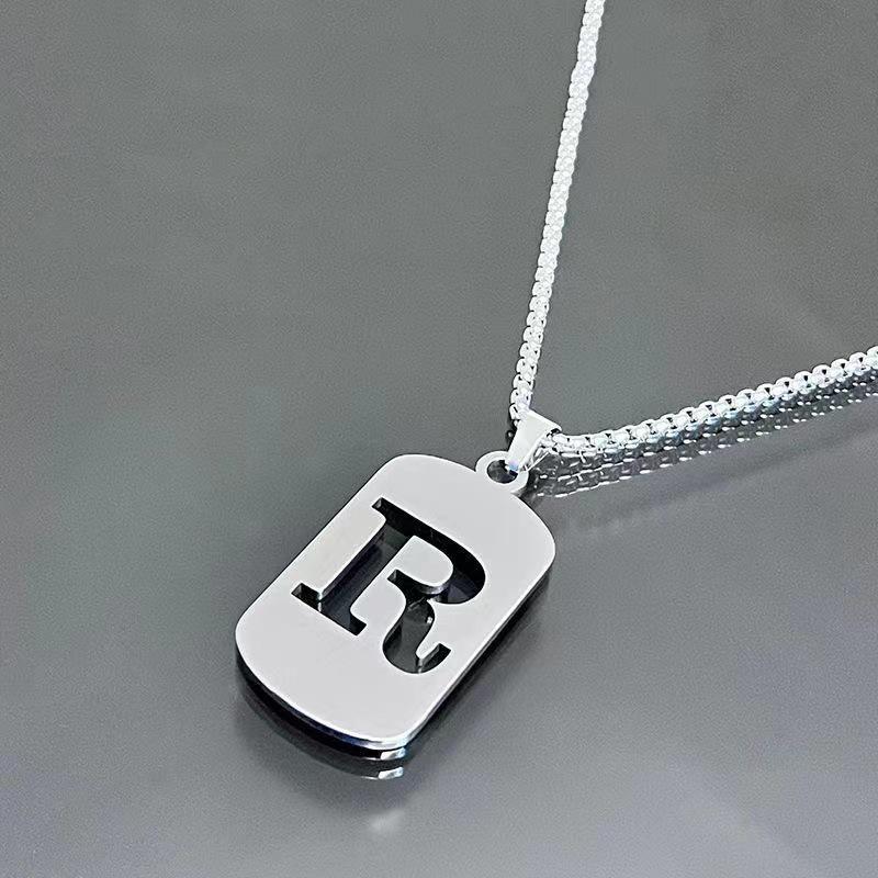 26-Letter English Alphabet Necklace: Simple, Unisex, Trendy Design for Students and Couples