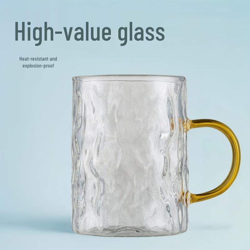 Högkvalitativ Värmetålig Kaffemugg i Glas med Handtag för Damer - Explosionssäker och Idealisk för Te eller Kaffe.