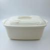 White pickle bowl with drainer, made in Japan, refrigerator safe