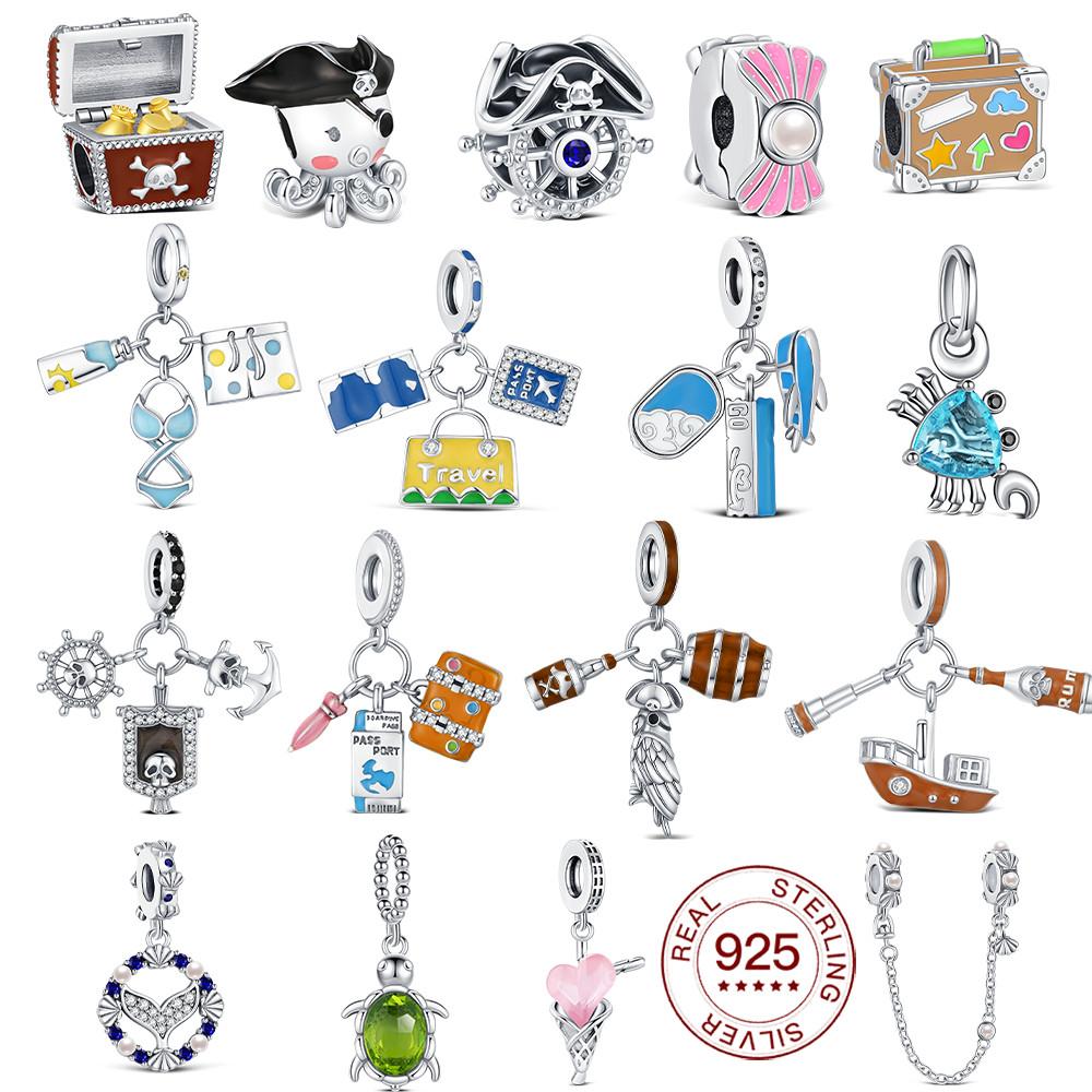 Copper Summer Beaded Classic Pirate Luggage Charms Jewelry Making For Bracelet Diy Women'S Everyday Glamour Fashion Gifts