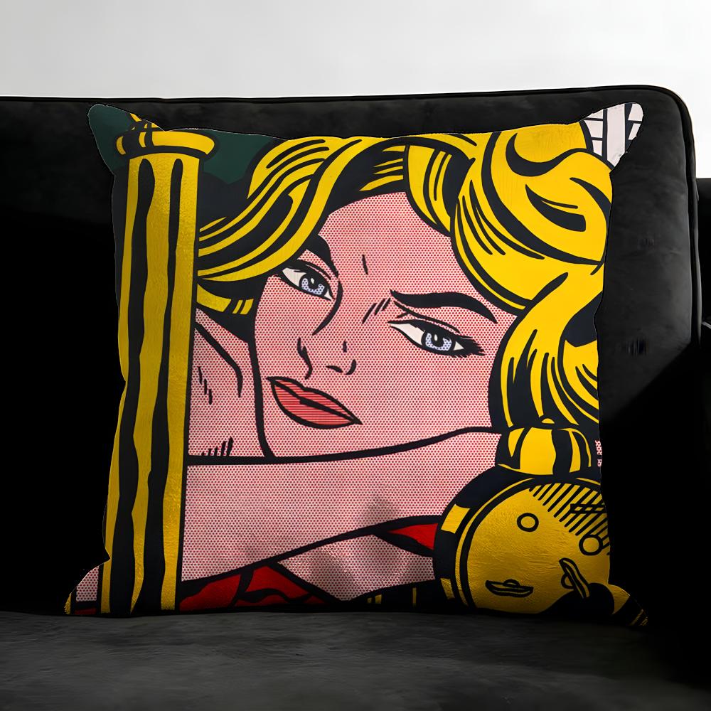 R-Roy L-Lichtenstein Pop Cushion Cover Pillowcase Ultra Soft Skin Friendly Fabric Cloud Like Comfort & Concealed Zipper