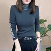 Women's Plus Velvet Warm Half-High Collar Base Layer Top - Large Size, Loose Fit for Autumn and Winter