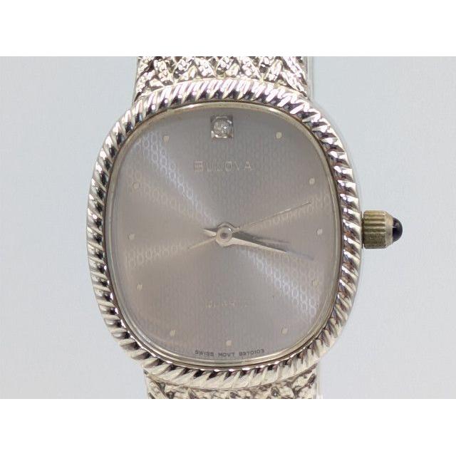 Used Bulova Ladies Quartz Dress Watch with Diamond 8970103 Ladies Watch