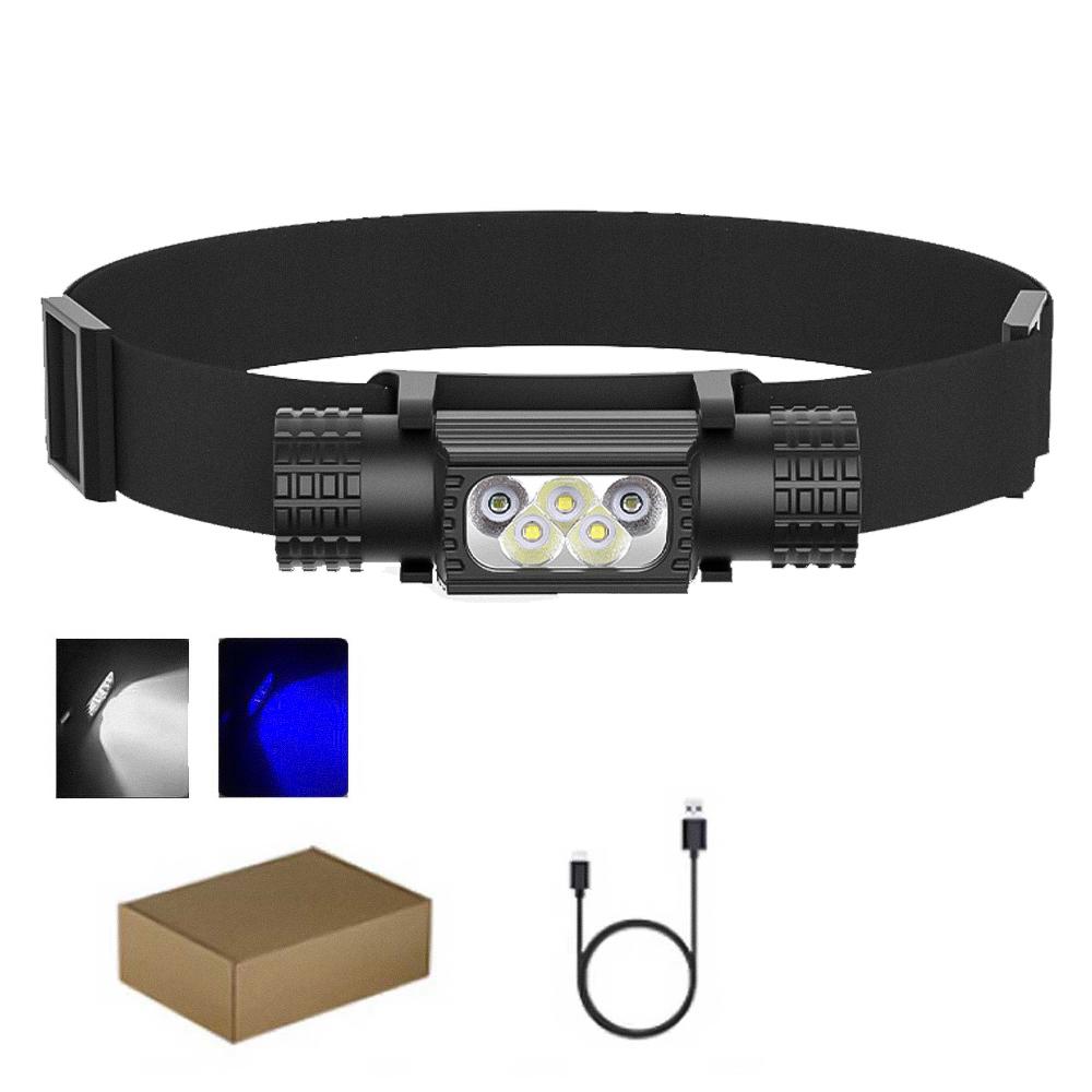 

Светодиодный мини-фара высокой мощности, белый, синий, 18650, перезаряжаемый USB Type-C, фонарь для кемпинга, охоты, фонарик, лампа