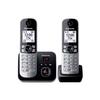Panasonic KX TG6862 Duo Cordless Landline Phone Black and Silver