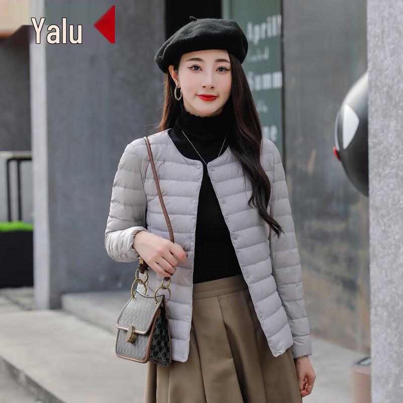 

Женский пуховик Yalu с круглым вырезом, легкий, из пуха белой утки L