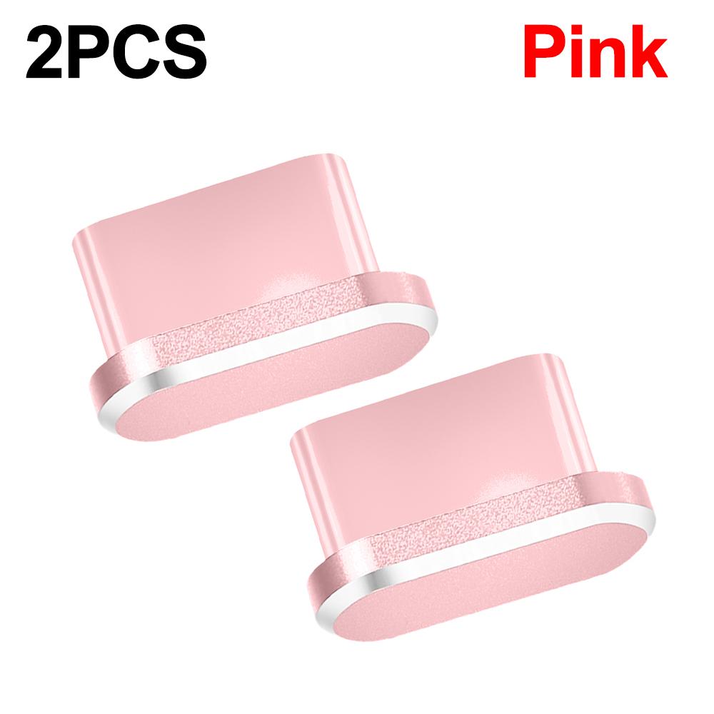 2PCS Metal Phone Dust Plugs USB C Type-C Charging Port Protectors Cap for IPhone 16 15 ProMax Mi Universal Anti-dust Dustplugs