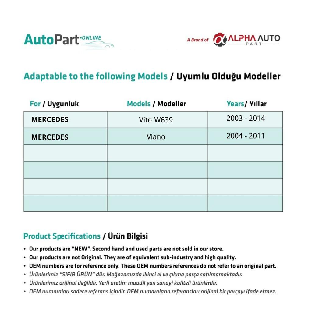 Glass Jack Plastic for Mercedes Vito Viano-RIGHT