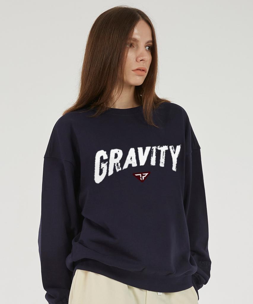 ASTRAL PROJECTION Gravity Oversized Drop Shoulder Sweatshirt_Navy